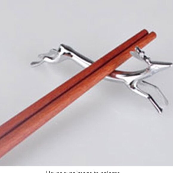 Cutlery Rest 8 pcs Spoon Rest Chopstick Holder Polished Zinc Alloy Deer Shaped - Picture 1 of 12